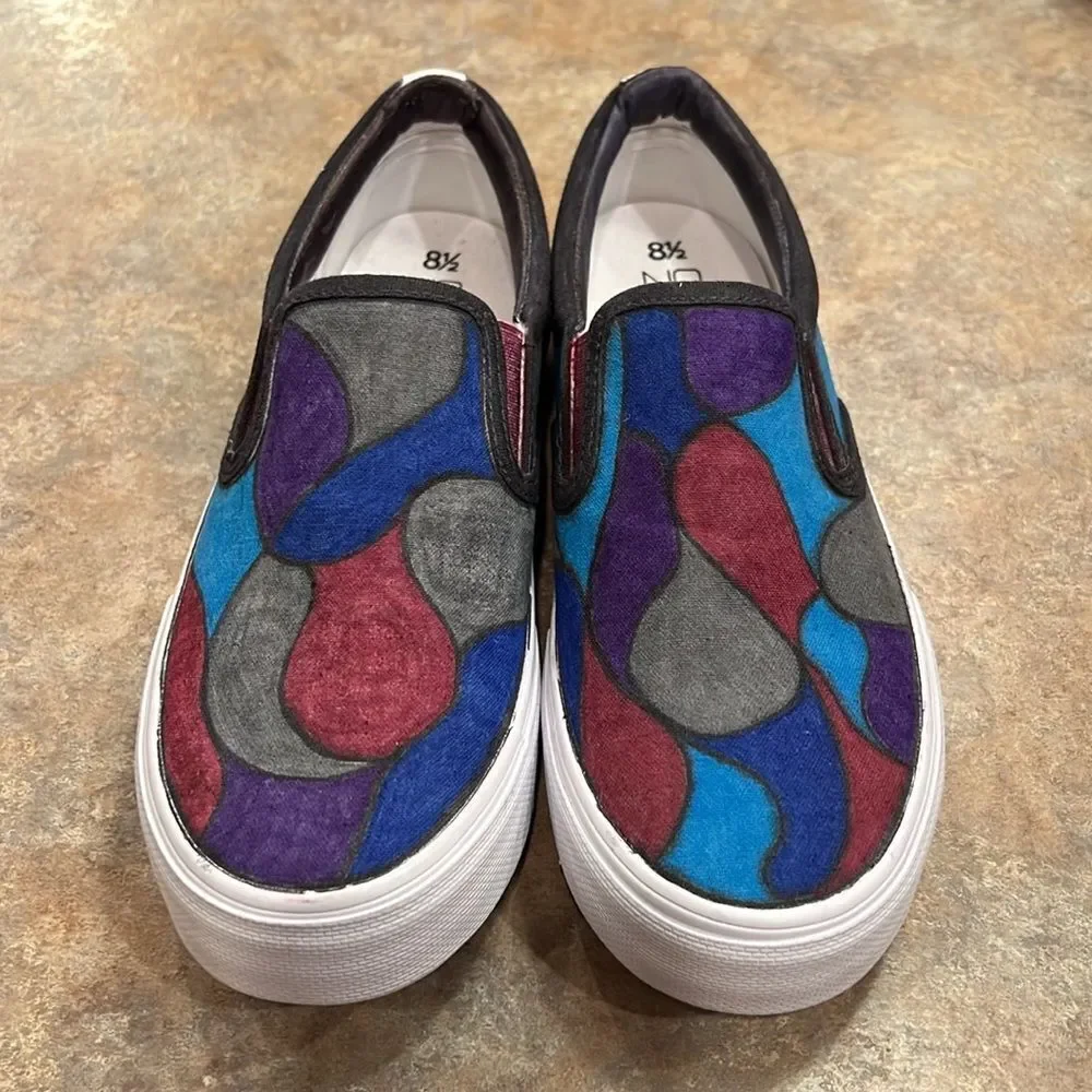 Upcycled Colorful Canvas Shoes 8.5